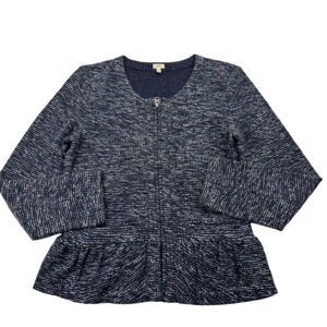 J. Crew Boucle Tweed Zip Peplum Jacket Blazer